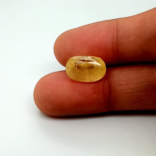 Yellow Sapphire (Pukhraj) 7.41 Ct Certified Yellow Sapphire (Pukhraj) 7.41 Ct Certified